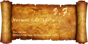 Vermes Fülöp névjegykártya